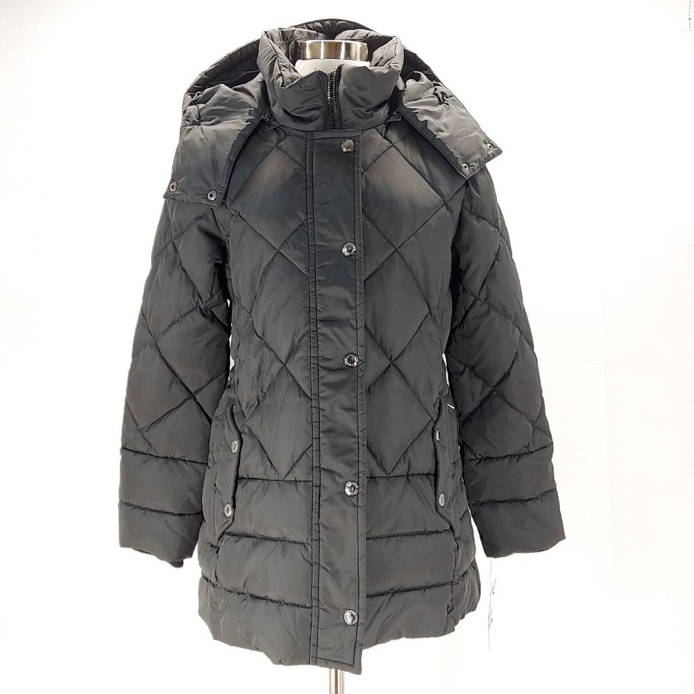 London Fog Puffer Down Coat with Detachable Hood